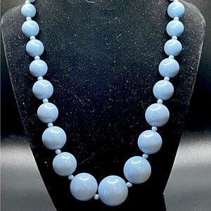 Vintage Monet Blue Bead Necklace